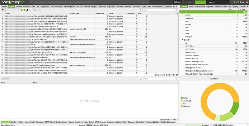 Screaming Frog SEO Spider tool for website crawling and audits